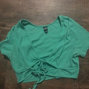 Wild Fable Women's Green Crop-top
